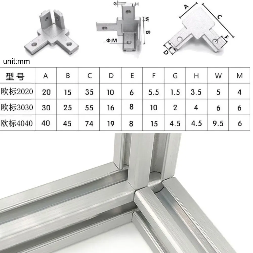 10 Pcs 3 Way Corner Bracket Co - đánh giá và giá Aluminum T-Slot Profile