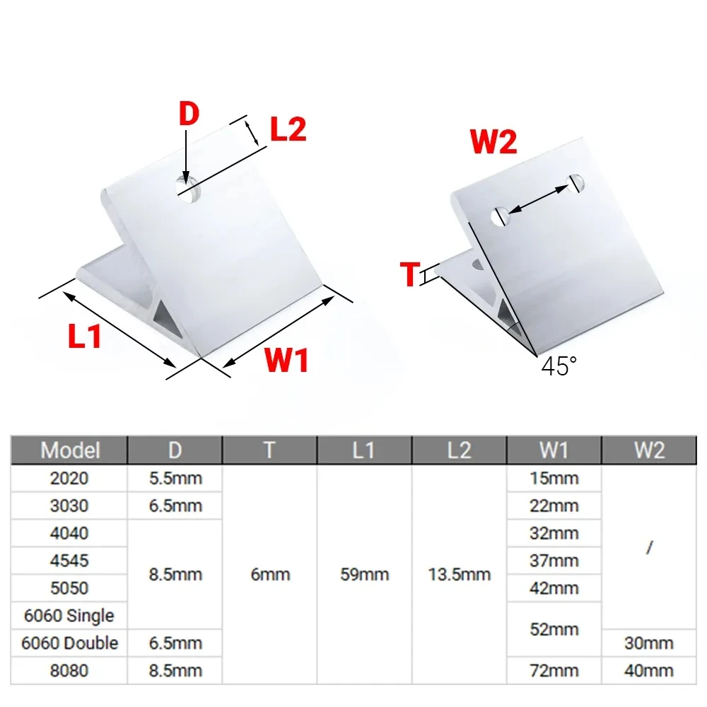 4Pcs 45 Degree Angle Corner Br - đánh giá và giá Aluminum T-Slot Profile