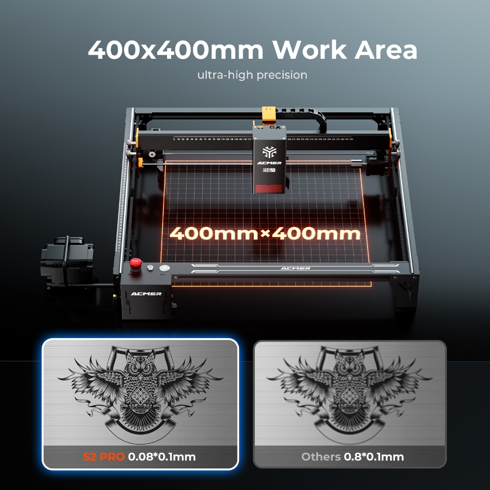 ACMER S2 PRO 36W/48W Laser Eng - đánh giá và giá Laser Engraving Software